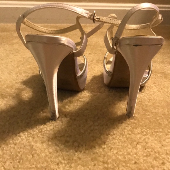 White and silver rhinestones 4” heels: Touch Ups 7 - Picture 6 of 8